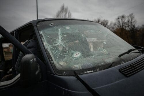 Broken windshield